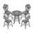 All-Weather Cast Aluminum Dining Furniture Set With Black Frame-1157211889