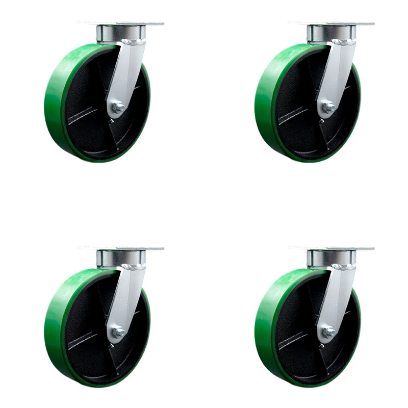 Poly on Steel Caster, Green
