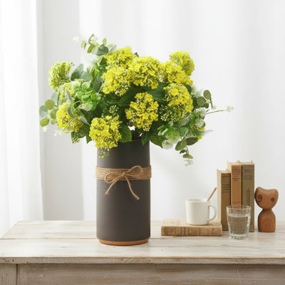 Paquet de 2 bouquet d'hortensias artificiels - arrangement floral pour vases, centres de table, salon et décoration intérieure à l'année