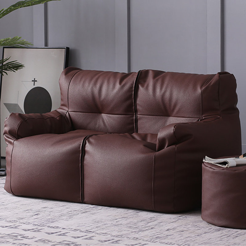Canapé à billes Nordic, H 27,55 po x l 47,24 po x P 29,52 po, Similicuir brun