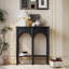 Console rectangulaire noire en bois manufacturé-1246300650
