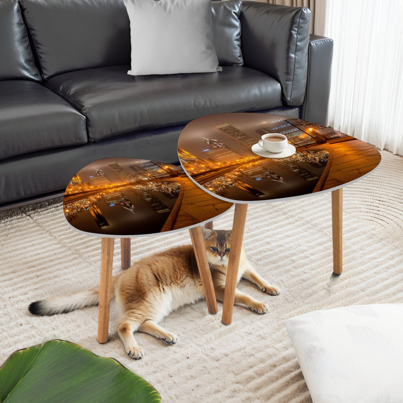 Ensemble de 2 tables basses gigognes Triangle