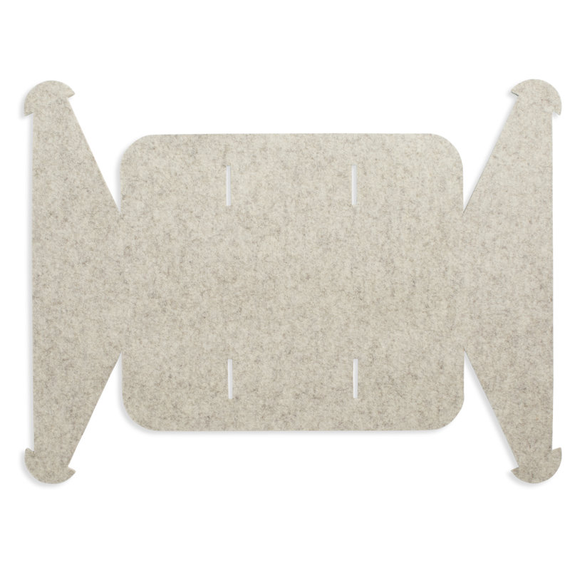 Panier en feutre double, H 4 po x l 16 po x P 9 po, Blanc cassé chiné