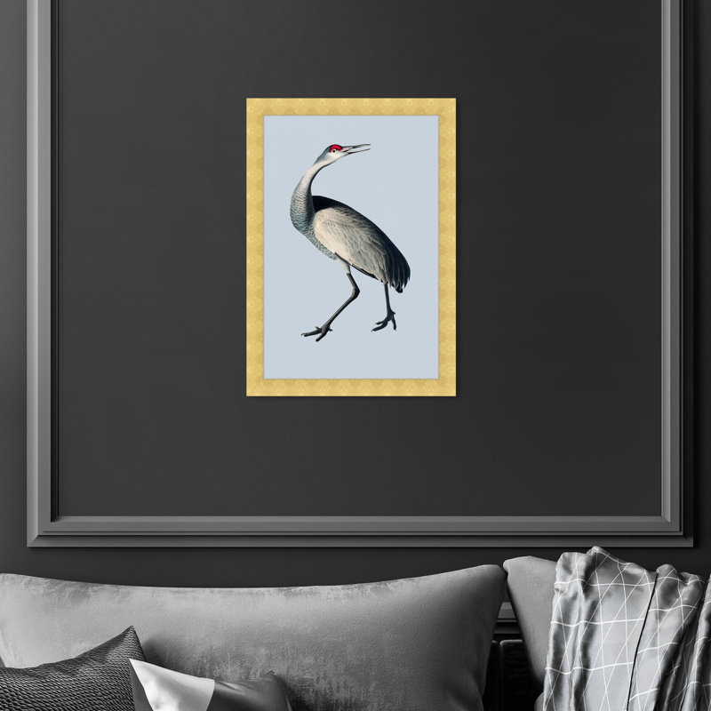 «Bird on Grey Ice» par Oliver Gal - impression encadrée, Or, H 15 po x l 10 po x P 1,5 po