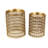 Round Gold Metal End Table Set with Tray Style Top