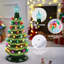 15" Ceramic Christmas Tree with Star Topper and Multicoloured LED Lights