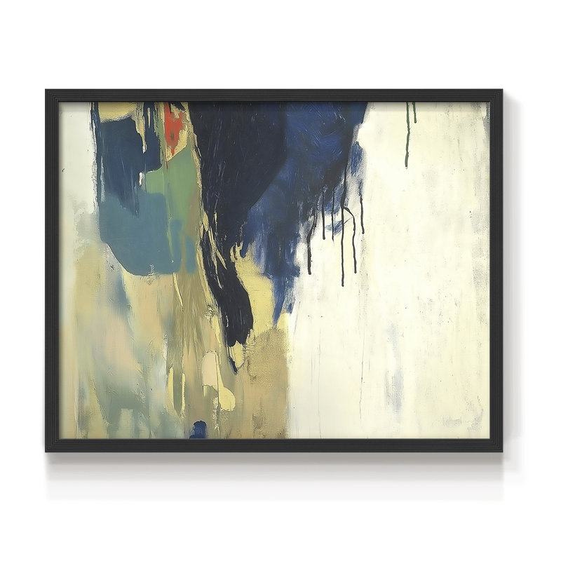 Abstrait, série 16, reproduction encadrée, Noir, noir, noir, noir, H 16 po x l 20 po