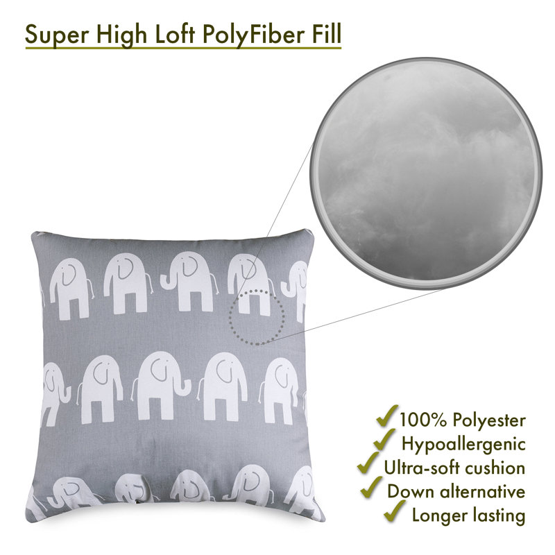 Coussin Ellie, 20 po X 20 po, Gris