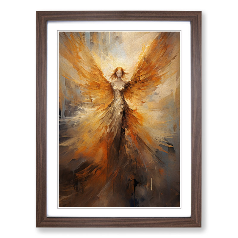 Single Picture Frame Print on Wood, Walnut Framed, 46cm H x 34cm W