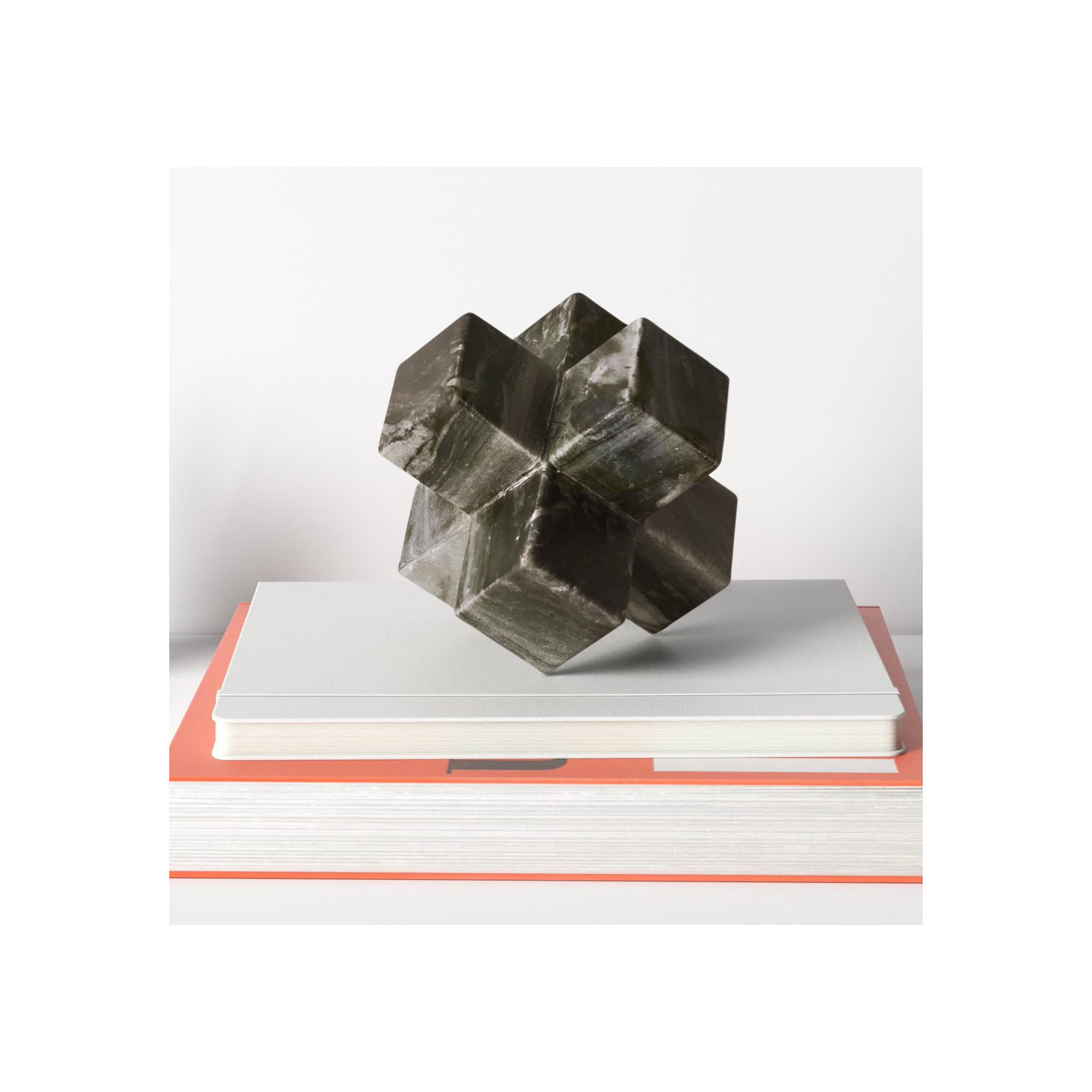 Sagebrook Home Ferdi Neutral Contemporary Marble 7" Jack Sculpture, Black