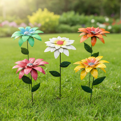 4PCS Metal Flowers Garden Stakes(Set Of 4)