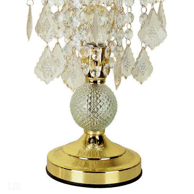 Lampe de table de 15 po de hauteur en acier avec finition dorée, lampe de table