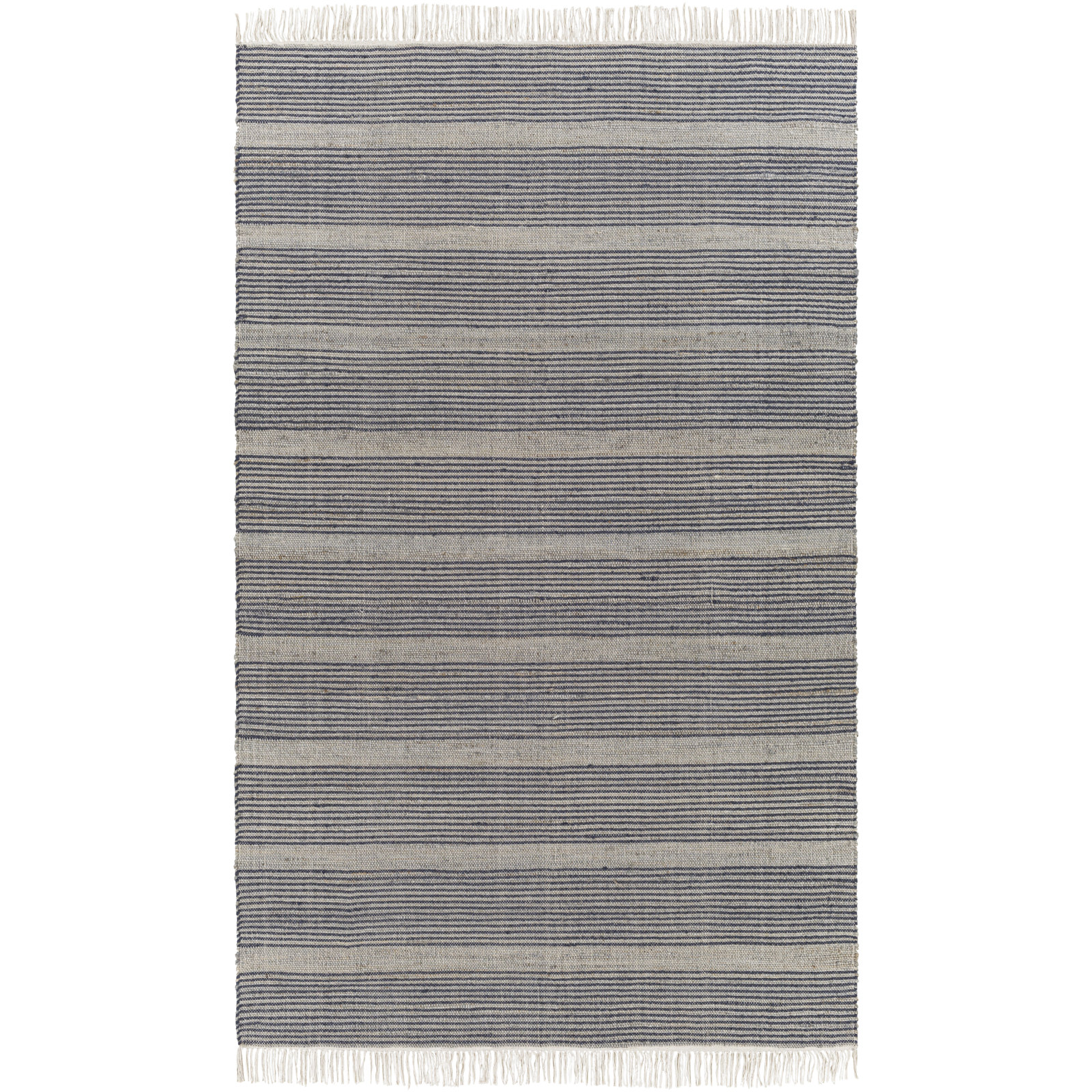 Haiya Hand-Woven Striped Jute Rug, Rectangle 9' x 12'
