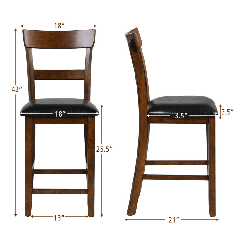 Grondin Upholstered Counter Stool with Solid Wood Frame, 2