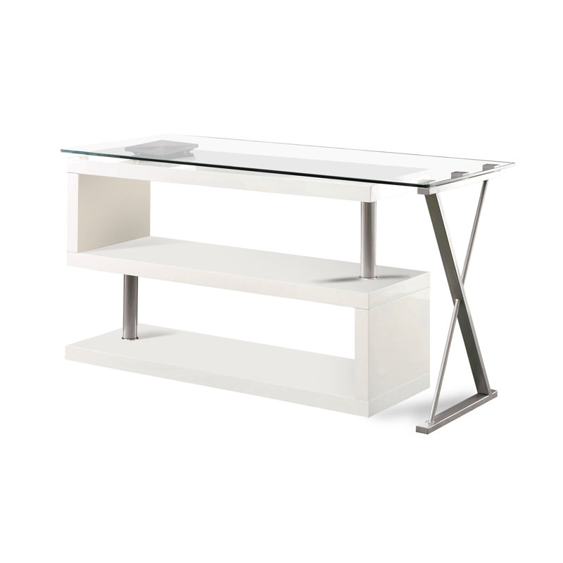Folden L-Shape Computer Desk, White