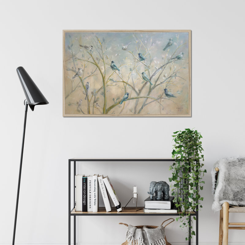 Spring Gathering - Painting, 55cm H x 80cm W, Natural Wood Framed Paper Print