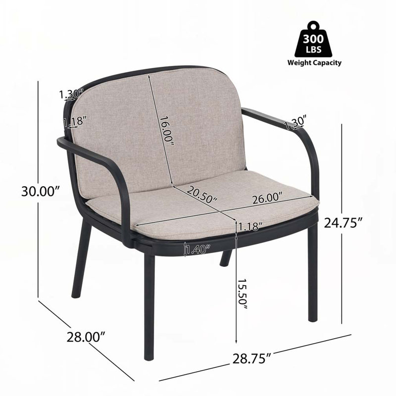 Fauteuil club d'extérieur en PP, Beige, Noir