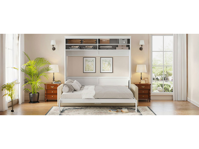 Ensemble de lit escamotable multifonctionnel avec canapé et rangement pratique