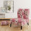 Rustic Victorian Brocade Victorian Motif - Chaise d'appoint de chalet rembourrée à motif floral