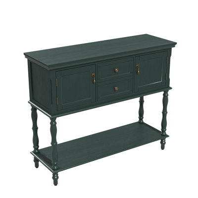 Farmhouse Wood Console Table with Drawers and Cabinet for Entry and Living Room
