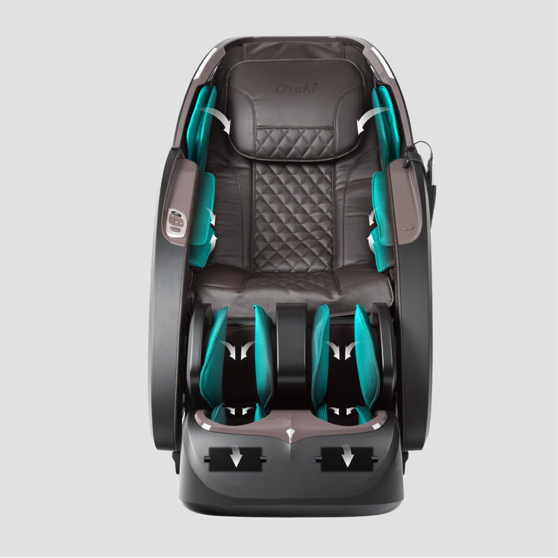 Black Faux Leather Zero Gravity Massage Recliner with Metal Frame