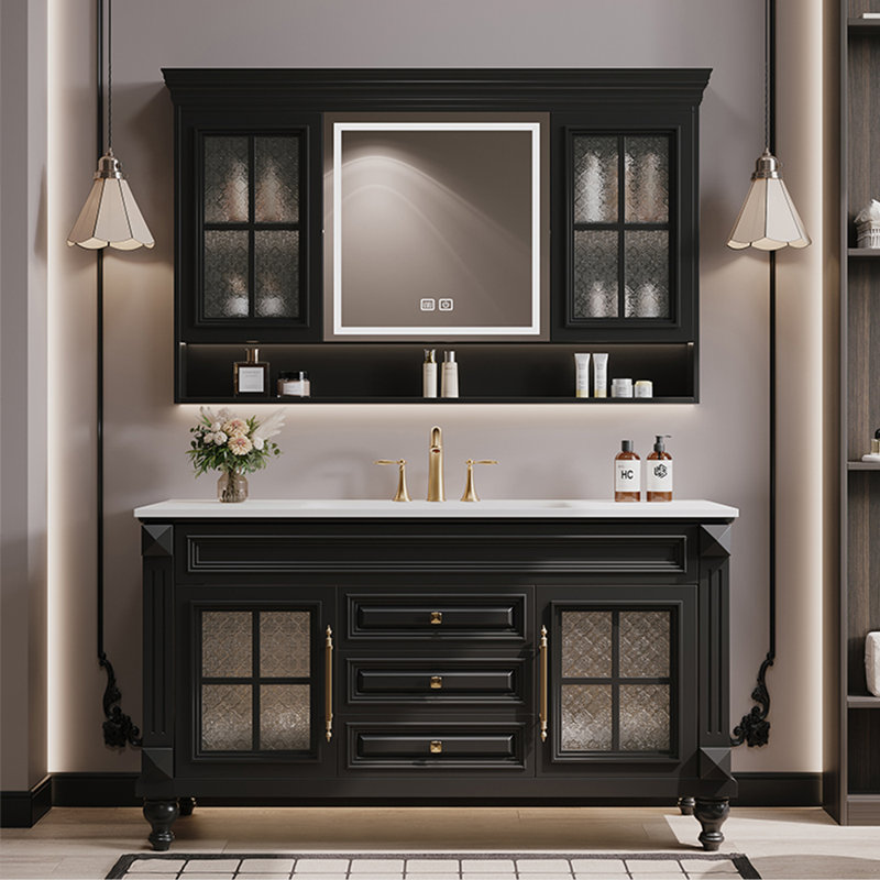 French style exquisite simple bathroom cabinet., 32.28" H x 47.24" W x 21.65" D