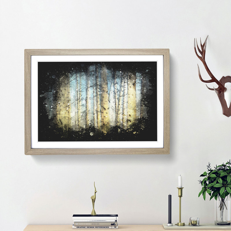 Sunlight upon the Trees - Picture Frame Graphic Art Print, 24cm H x 33cm W x 2cm D, Oak Framed