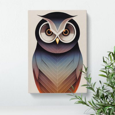 Beauteous Owl Abstract - Wrapped Canvas