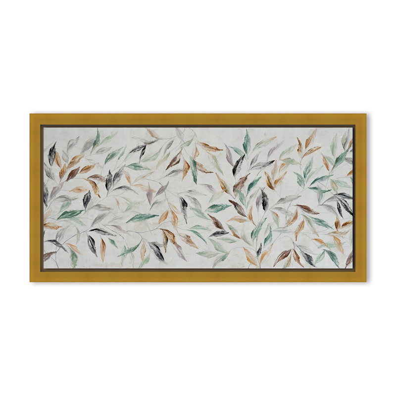 Nature Inspired "Kaleidoscope Fall" Canvas Wall Art By , 24" H x 48" W, Framed Canvas, Gold