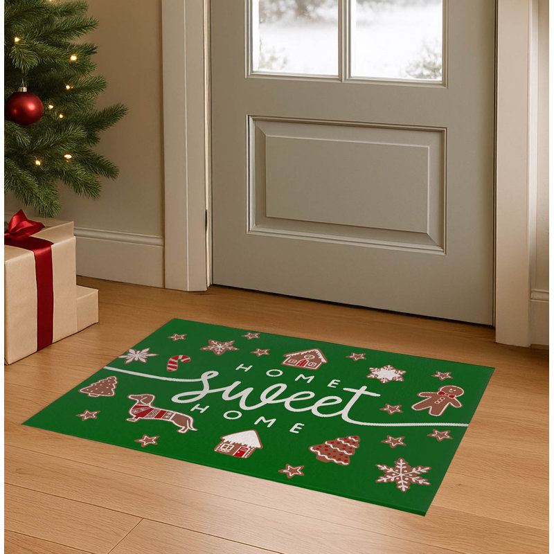Paillasson Gingerbread, Vert, L 60 po x L 84 po