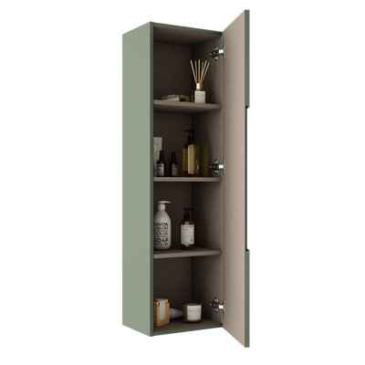 Armoire murale gauche / droite Yuliya - ondulation vert sauge