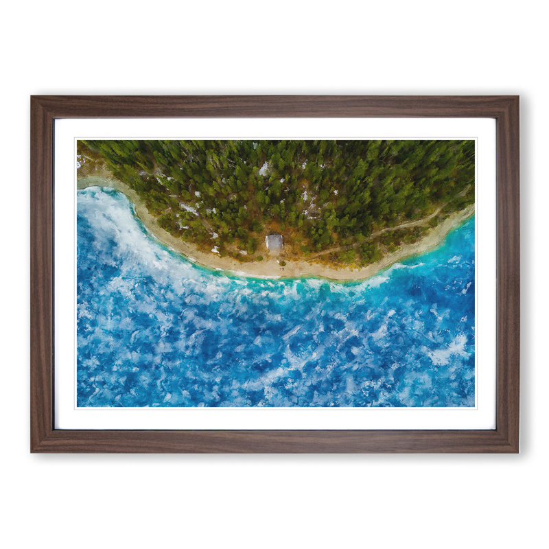 Beach in Canada - Picture Frame Painting, Walnut Framed, 48cm H x 65cm W x 2cm D