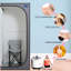 Full Size Portable - Personal Home Spa Escape Spot. Grey. 2.2L Steam Generator. 150F Max Temp. . Remote Controlled & Timed. Foldable Chair Included. Waterproof Fabric. Easy Assembly Storage. , Leak,