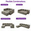 Canapé modulaire en chenille désossé de 130 po avec repose-pieds Horgan, canapé modulaire en mousse à compression, siège profond sans assemblage-132905138