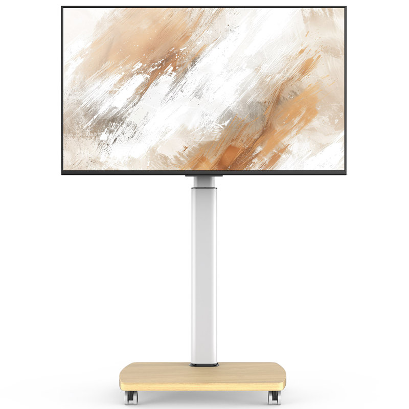 Abbing Modern Rolling TV Stand with Wheels for 43 to 75 inch TVs, White