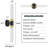 Black With Gold Crystal Wallchiere Led Warm Light Wall Sconces