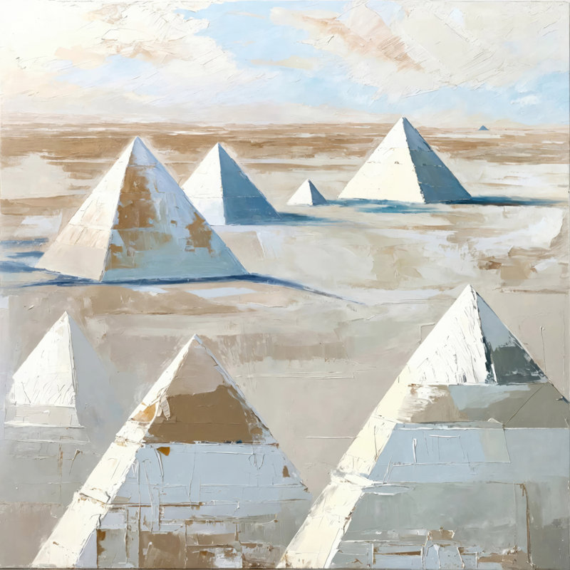 Géométrie des pyramides, estampe numérique sur toile tendue avec châssis, H 36 po x l 36 po