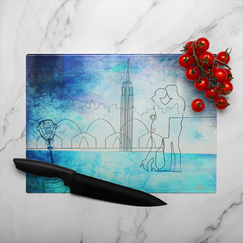 Love At First Sight Glass Chopping Board