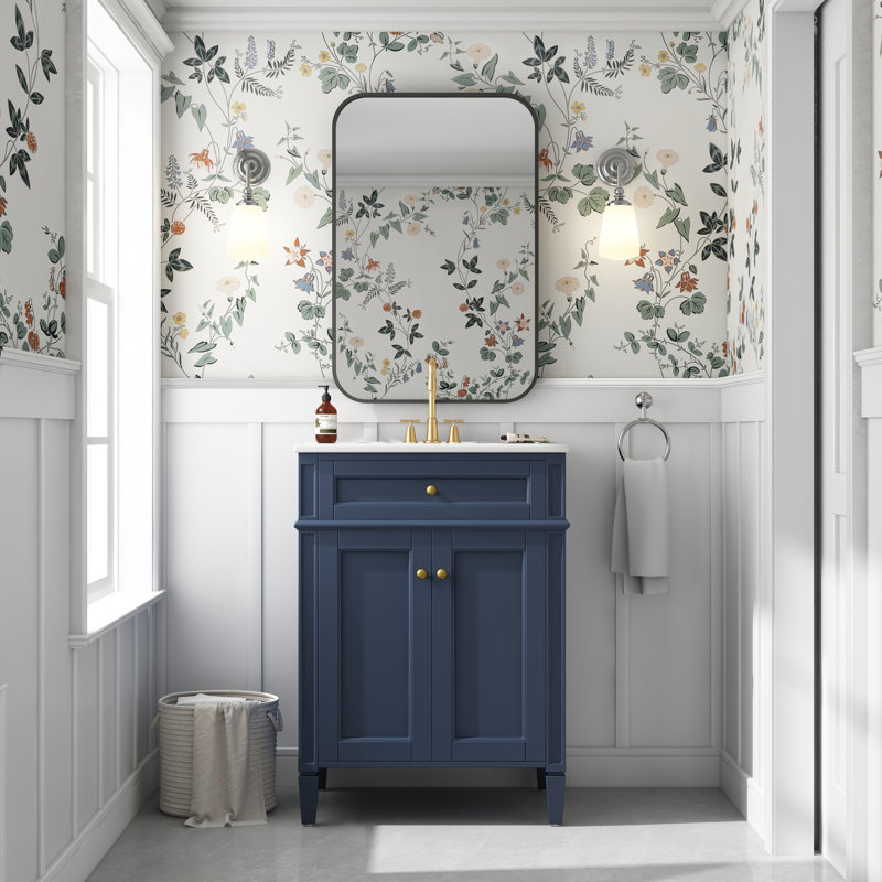 Ensemble de meuble-lavabo simple 33,8 po, Blue, Blue