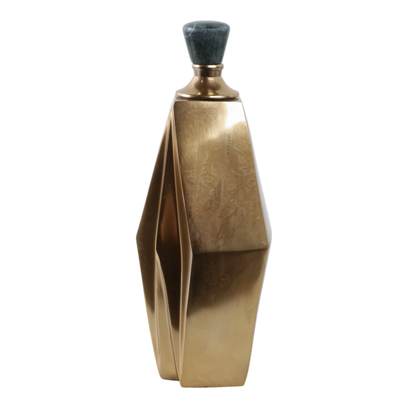 Handmade Metal Decorative Bottle, 13" H x 6" W x 5" D