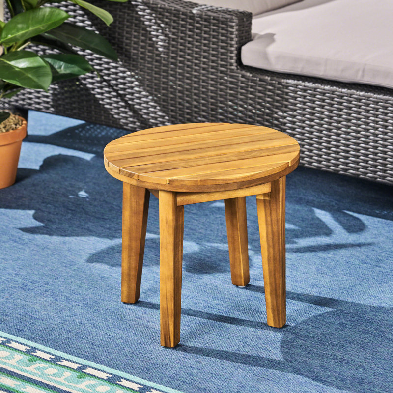 16" Wood Side Table, Finish, With Rustic Flavor And Durability Outdoor Table Of Wood, Look