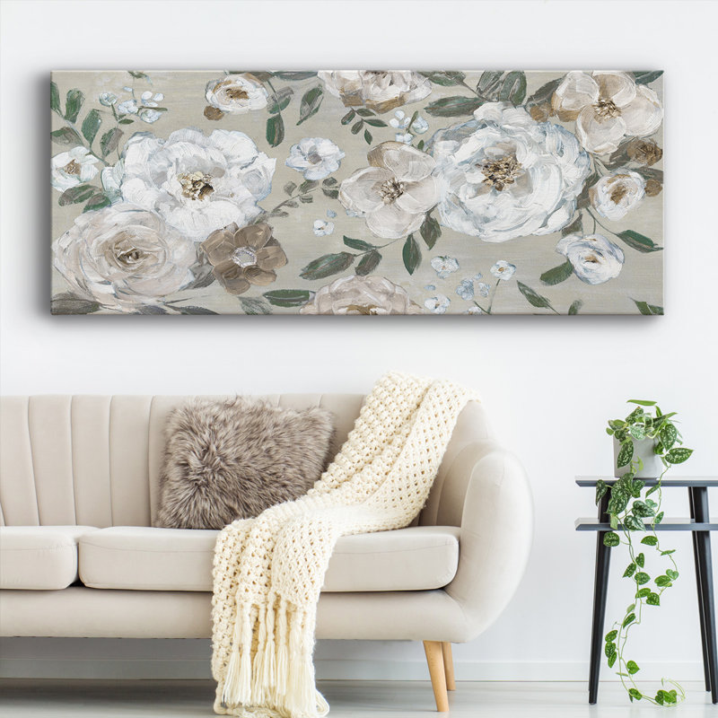 Jardin de roses sur toile, H 24 po x l 60 po x P 1,5 po