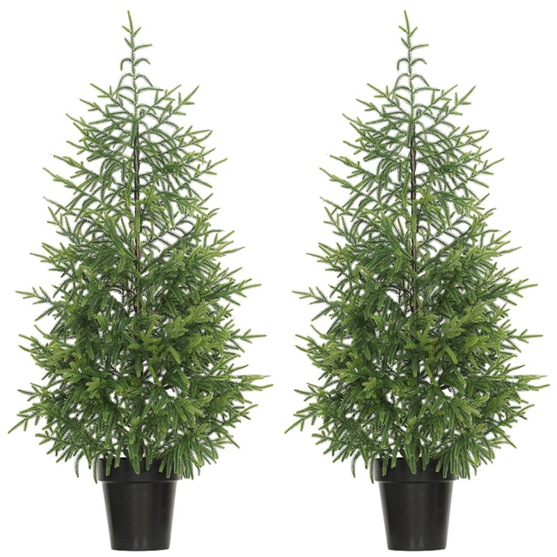 Arbre de Noël 2 pièces, arbre de Noël 4 pi Norflok avec 133 pointes moulées et base en pot