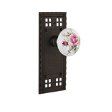Craftsman Plate with White Rose Porcelain Door Knob