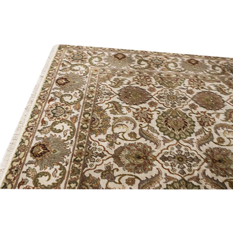 High-Quality Hand-Knotted Ivory Area Rug