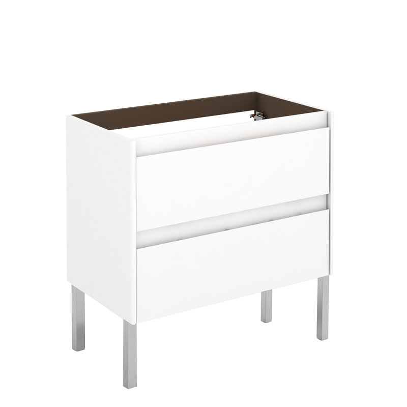 Base de meuble-lavabo simple 31,1 po Ambra seulement, Blanc lustré