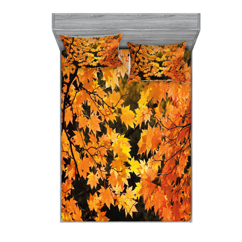 Microfiber Floral Sheet Set, Full/Double Sheet Set with Fitted Sheet