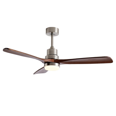 Ventilateurs de plafond de 52 pouces avec lumières et télécommande, lumière de ventilateur de plafond moderne, 3 pales, moteur à courant continu à 6 vitesses, ventilateur de plafond intérieur / extérieur