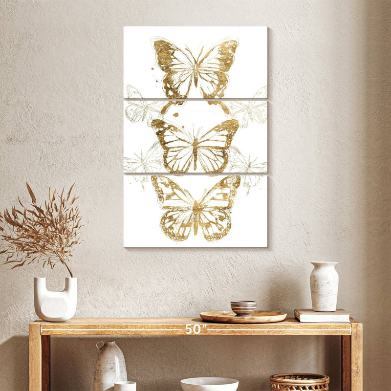 Brampt Gold Butterfly Contours I, 65" H x 42" W