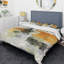 Composition abstraite de jaune et noir glamour - ensemble de housse de couette moderne - microfibre de polyester-38757475